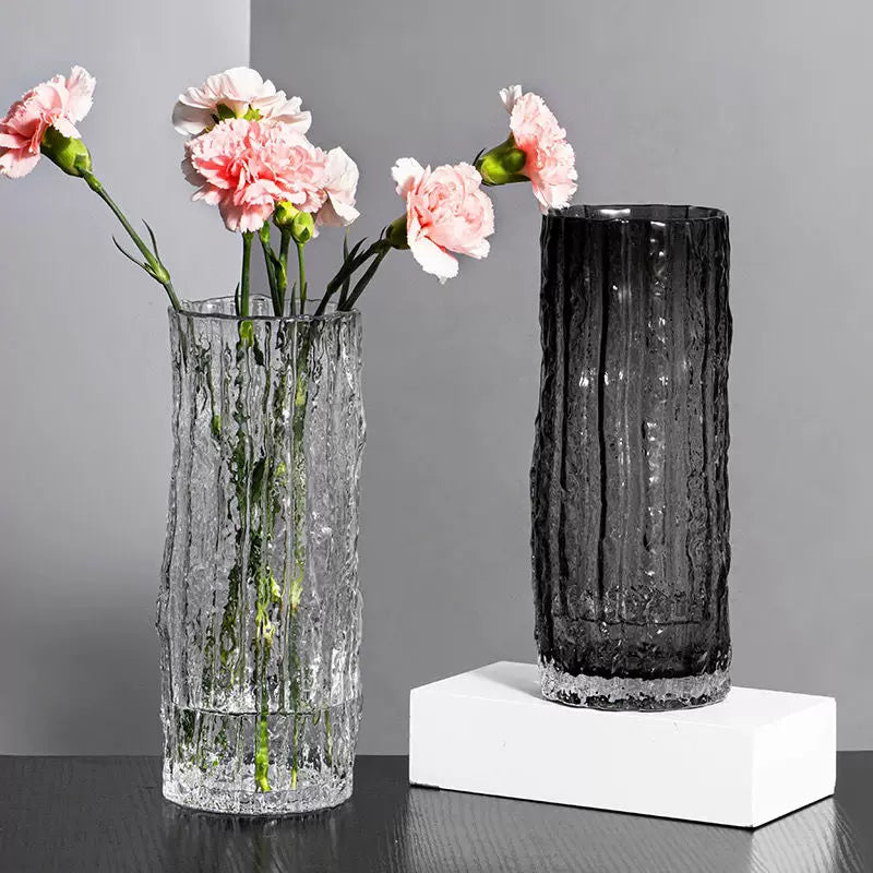 Glacier-inspired glass vase