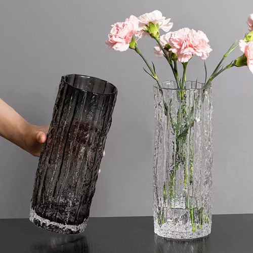 Glacier-inspired glass vase