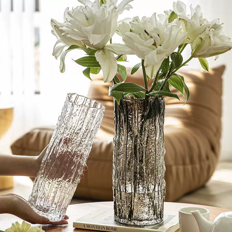 Glacier-inspired glass vase