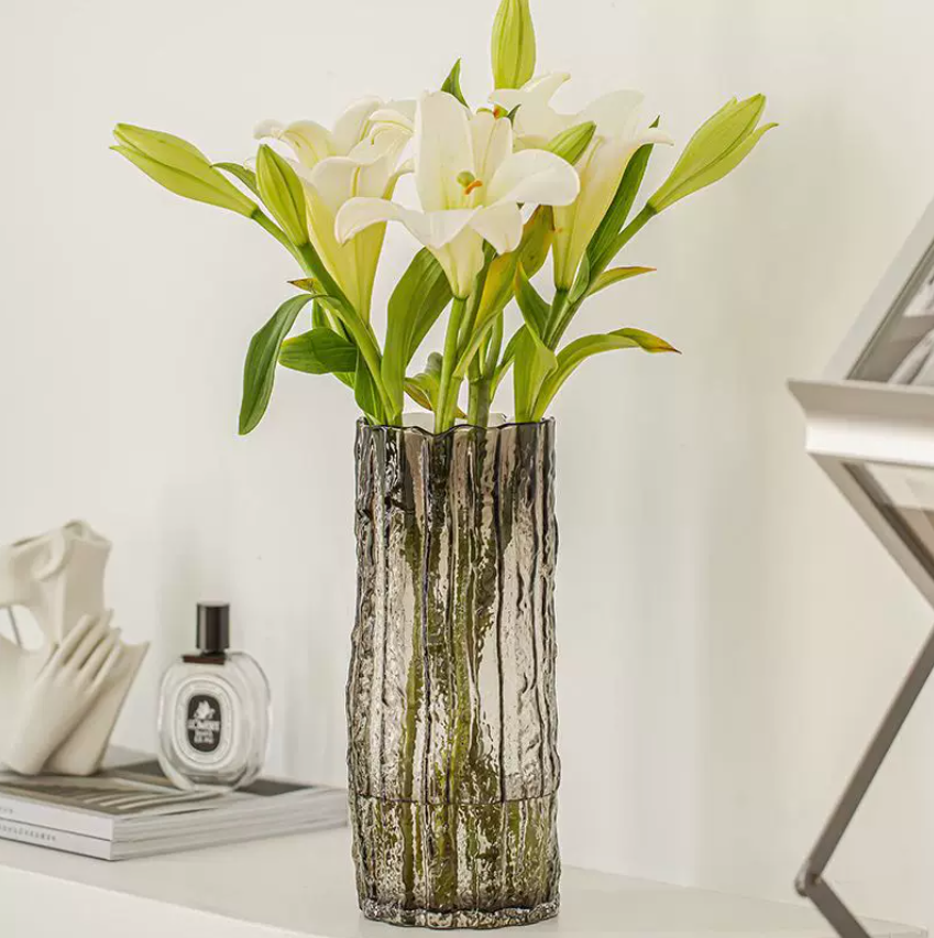 Glacier-inspired glass vase