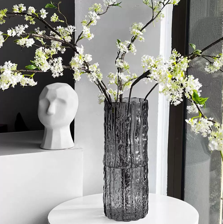 Glacier-inspired glass vase