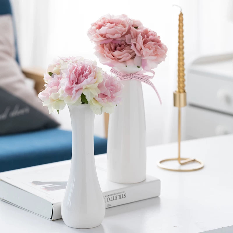 White minimalist ceramic vase