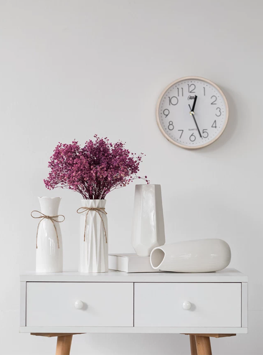 White minimalist ceramic vase